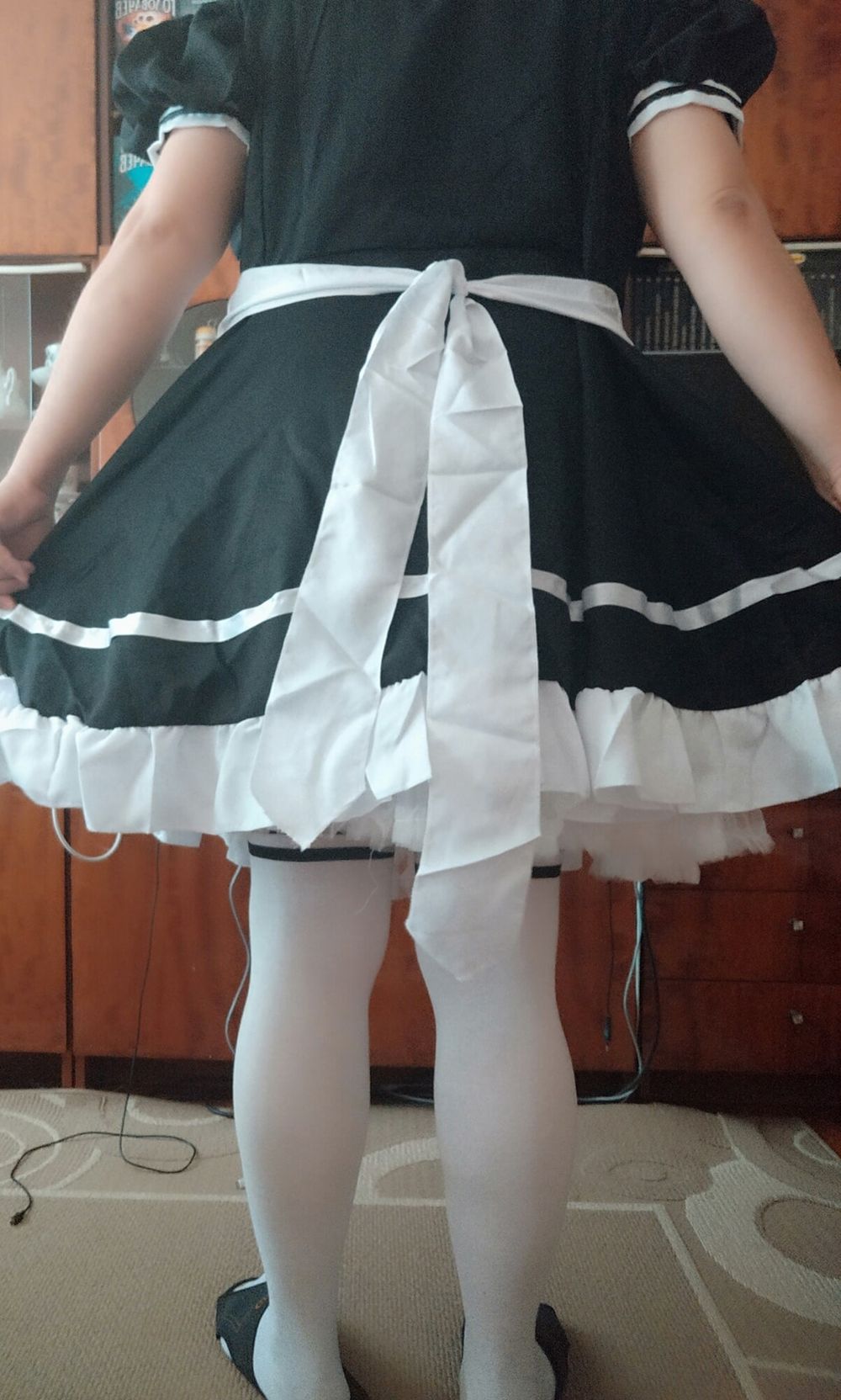 Sissy maid Aleksa dressing and undressing #23