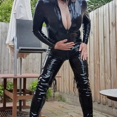Rachel Latex in her Catsuit and Thigh Highs
