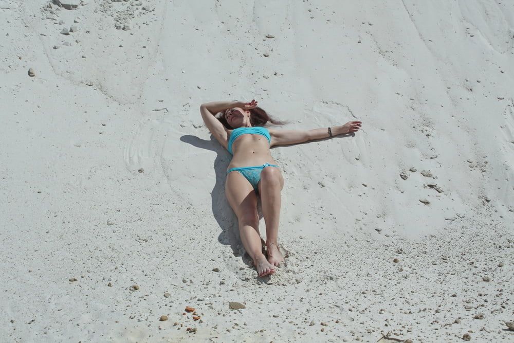 On White Sand in turquos bikini #25