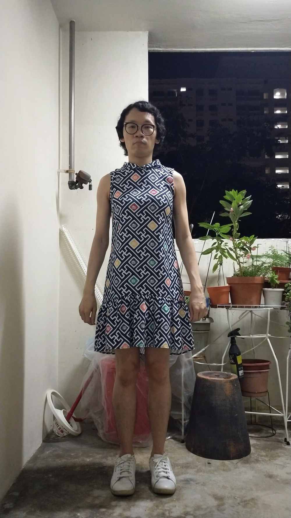 Secretly wearing office lady lingerie and dress. #16