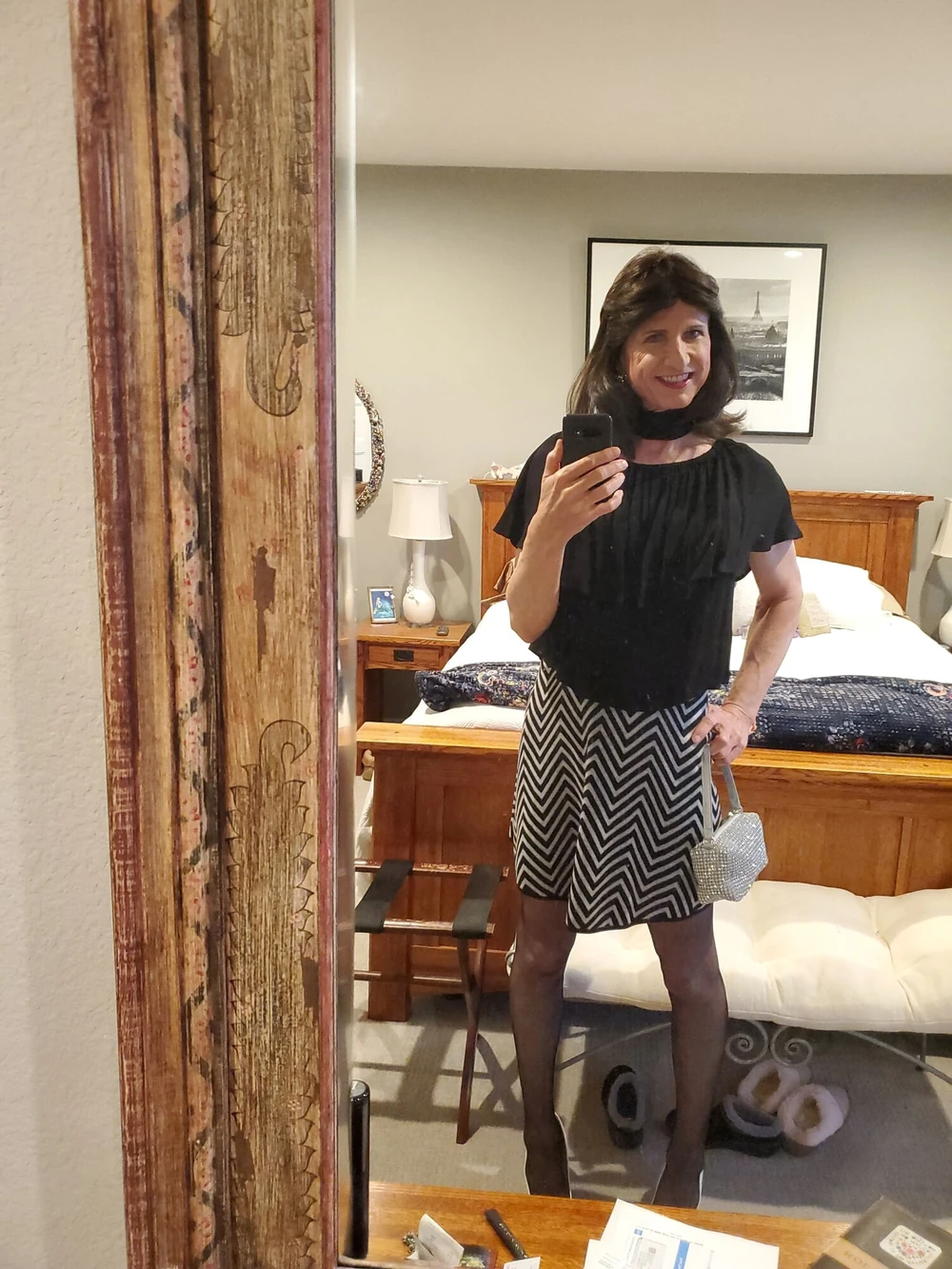 Black and White mini skirt #4