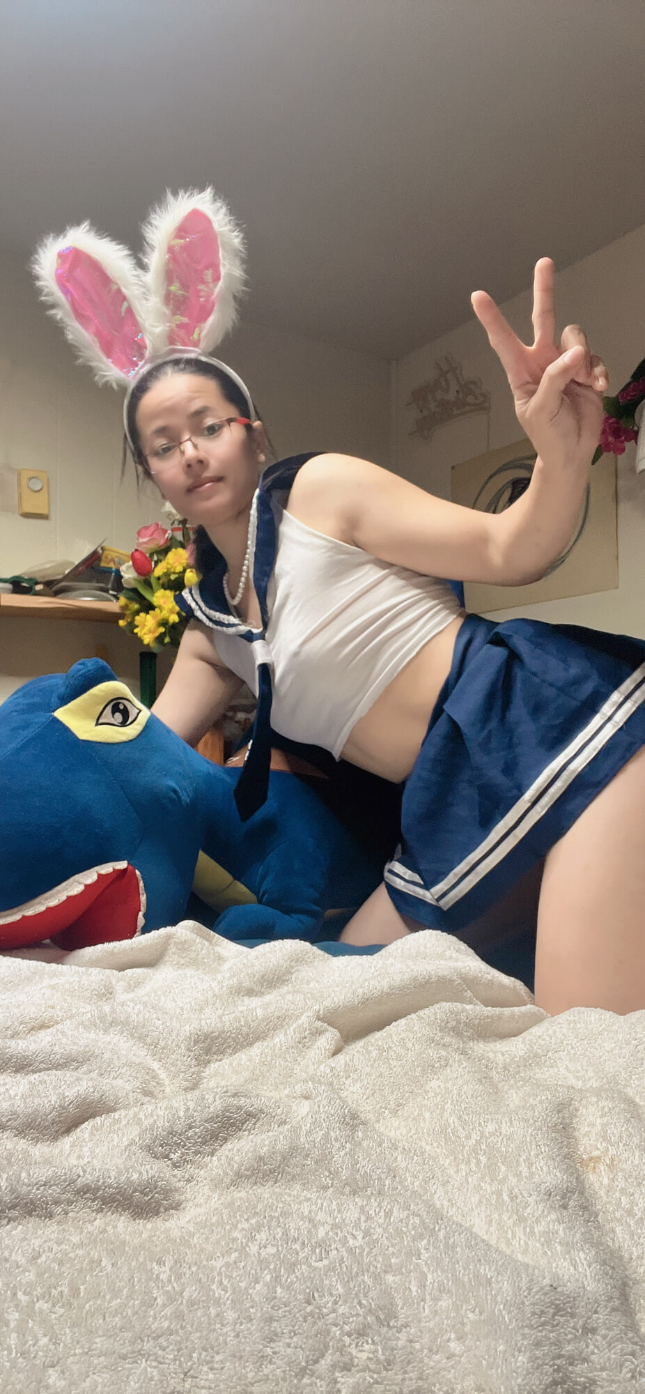 hana school girl bunny