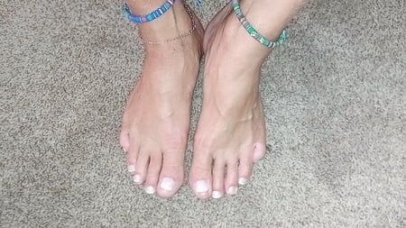 My pedicured toes and anklets