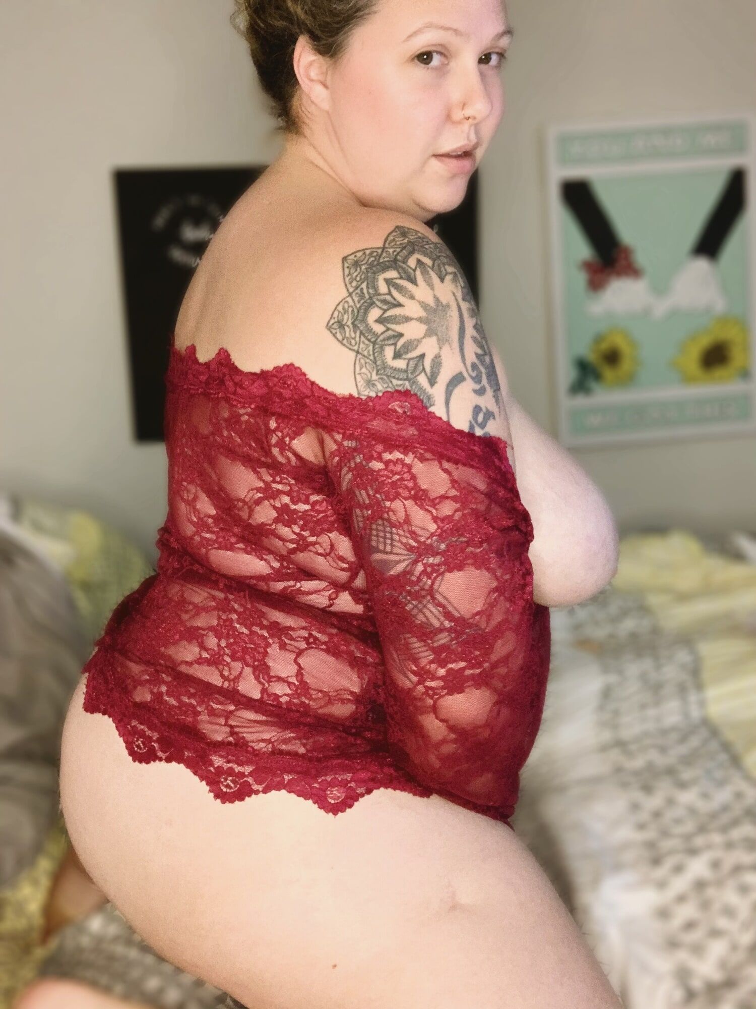 Ink and lace (and milky tits and ass) #3