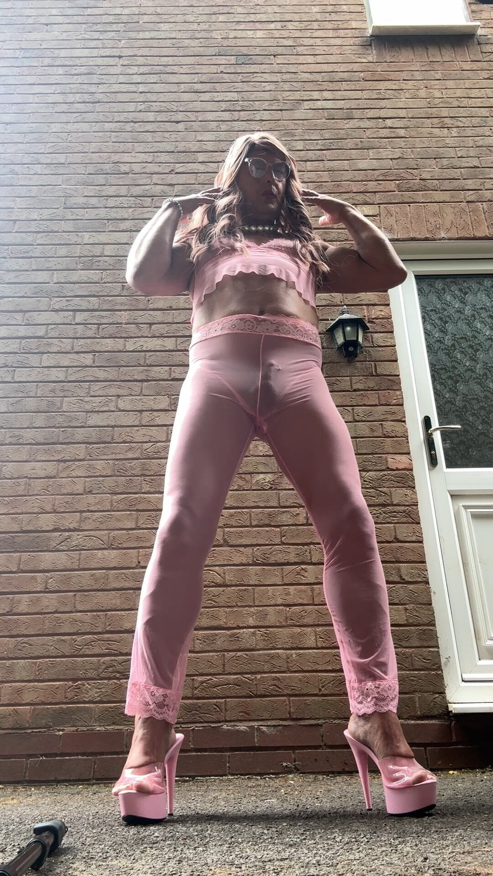 Sexy Crossdresser kellycd2022 in pink outfit and heels  #17