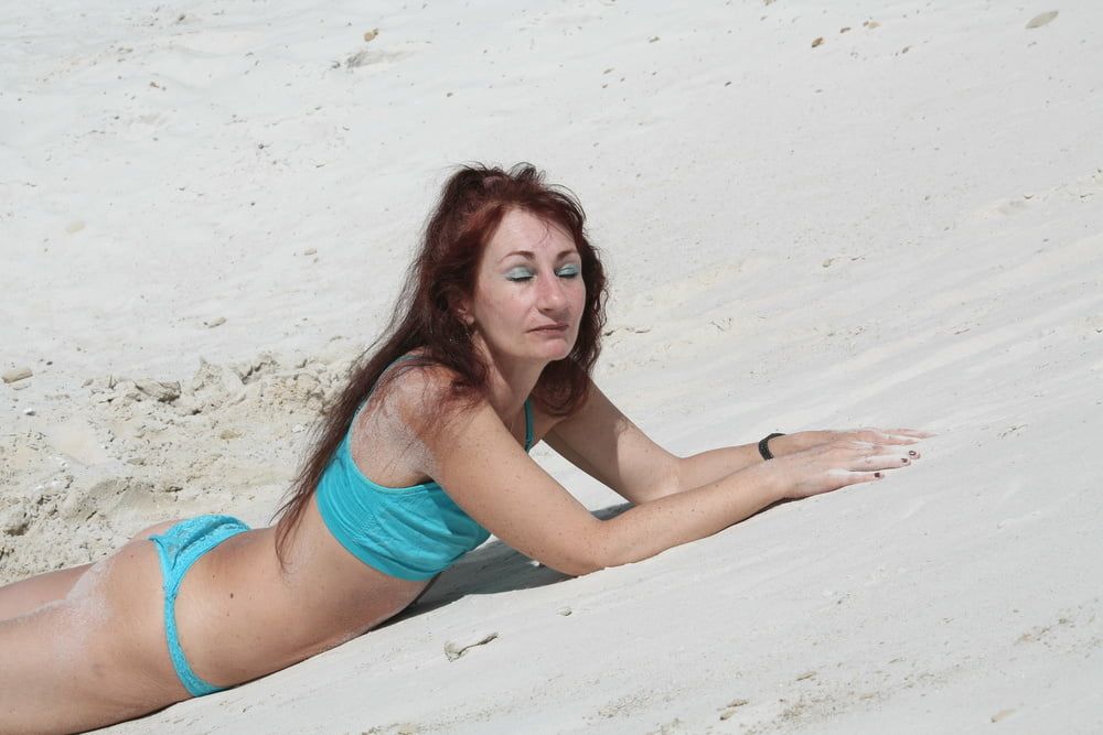 On White Sand in turquos bikini #9