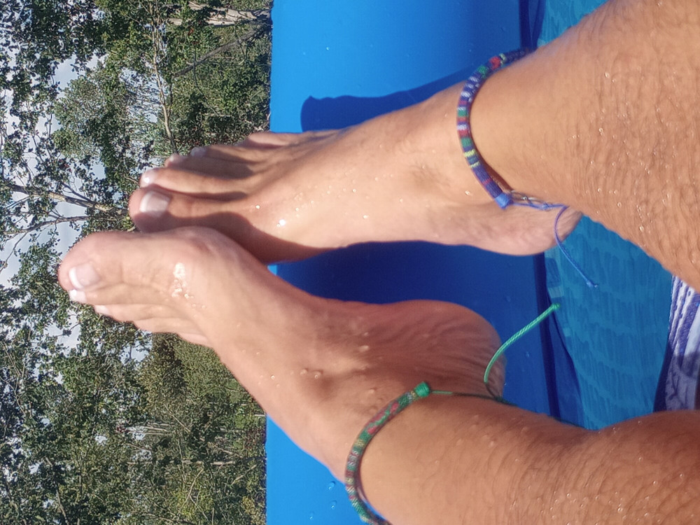 My pedicured toes and anklets #11