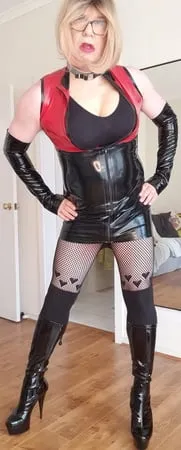 rachels latex struggles with new g tits         