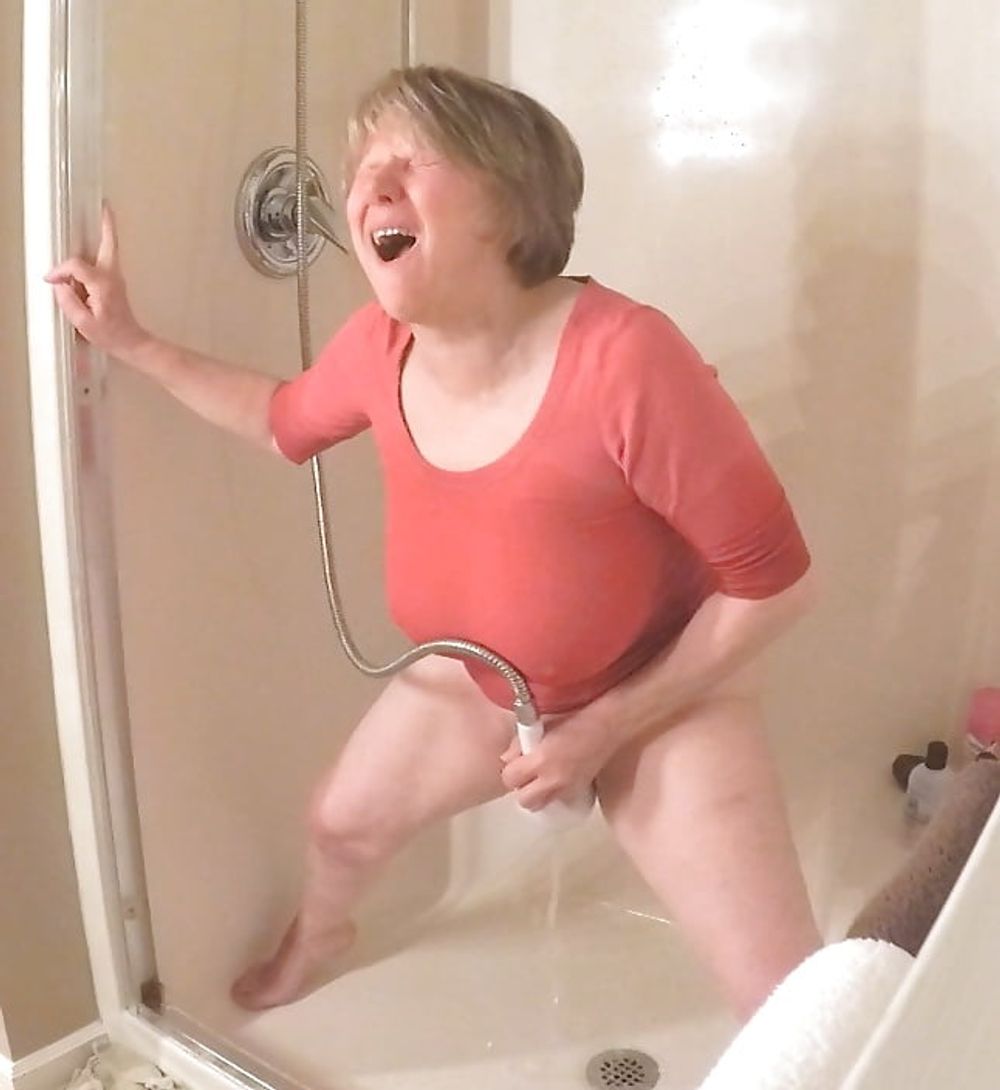 GILF masturbates in wet t-shirt #5