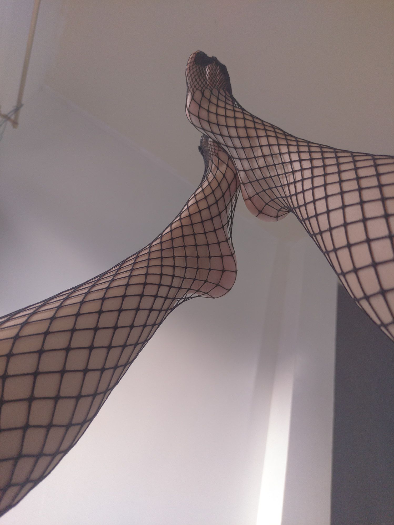 Feet fetish, fishnet stockings #3