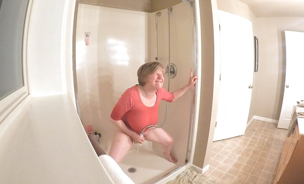 GILF masturbates in wet t-shirt #57