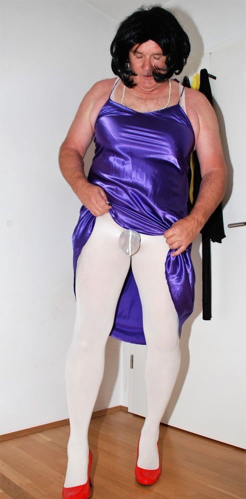 N?glig? purple and Pantyhose white #14