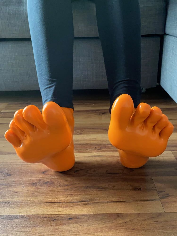 Orange Latex Toe Socks and EvoSkins #5