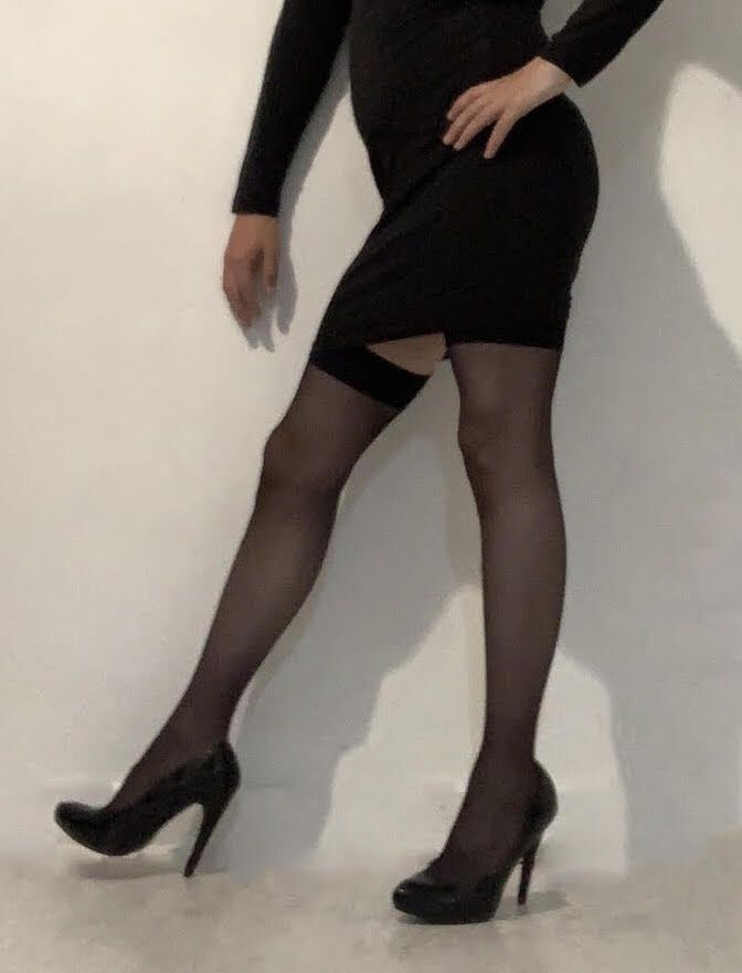 BLACK DRESS AND STOCKINGS #7