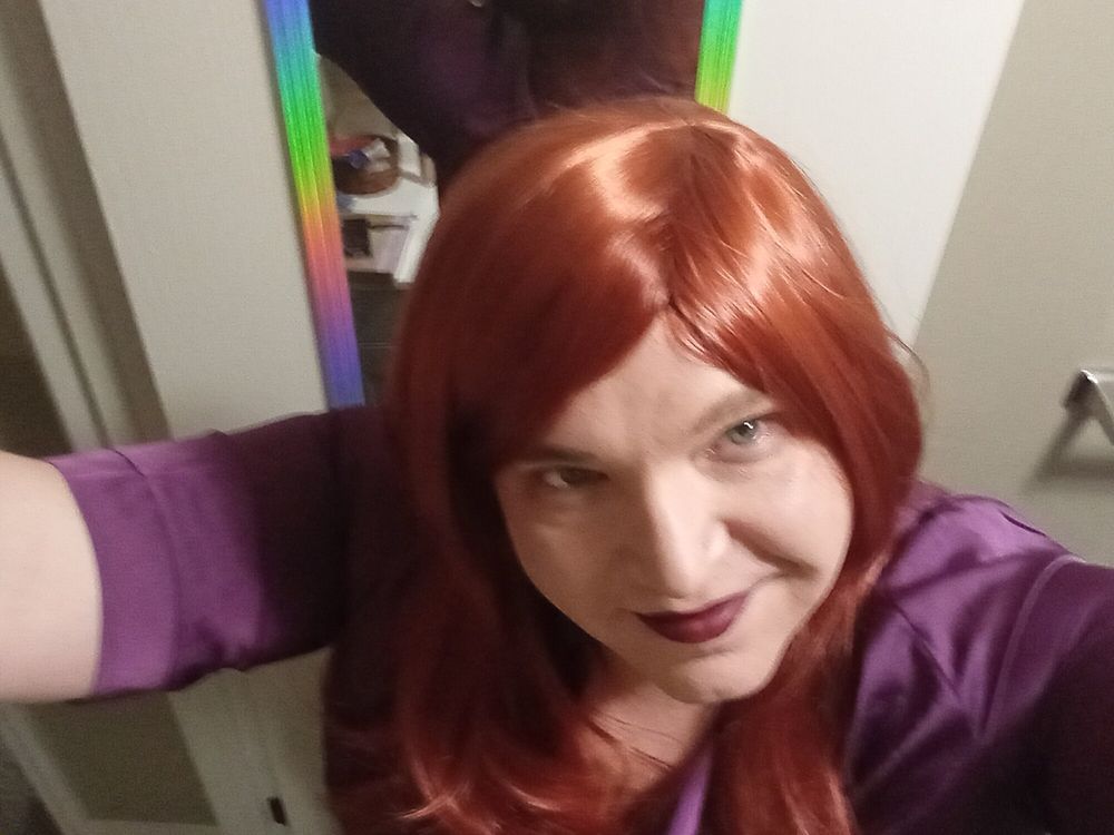 Sissy Carrie Joe as a redhead