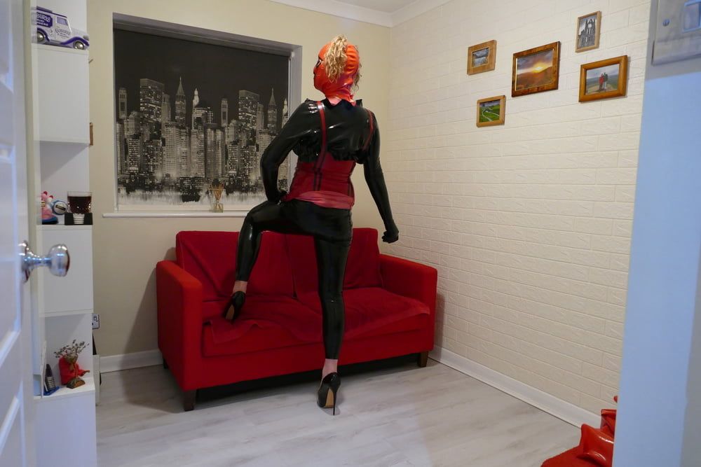 Lisa in Black and Red Shiny Latex  #7