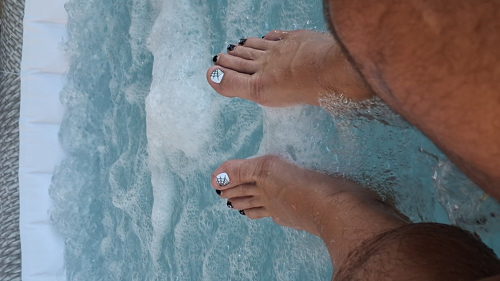 My wet steamy pedicured feet