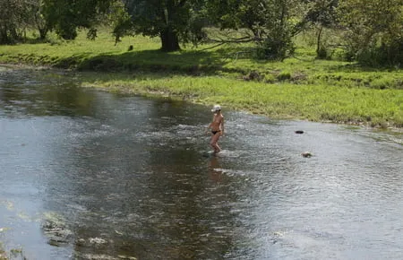 nude in rivers water         