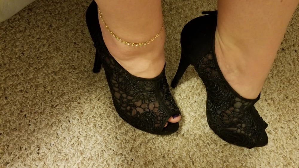 Playing in my shoe closet pretty feet heels flats milf  wife #25