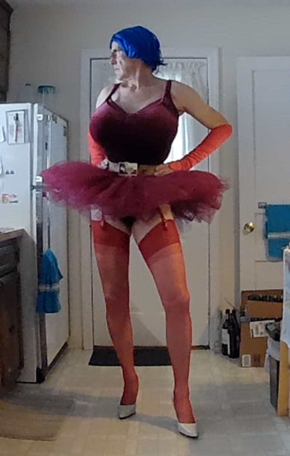 20190107 red tutu dressup #3