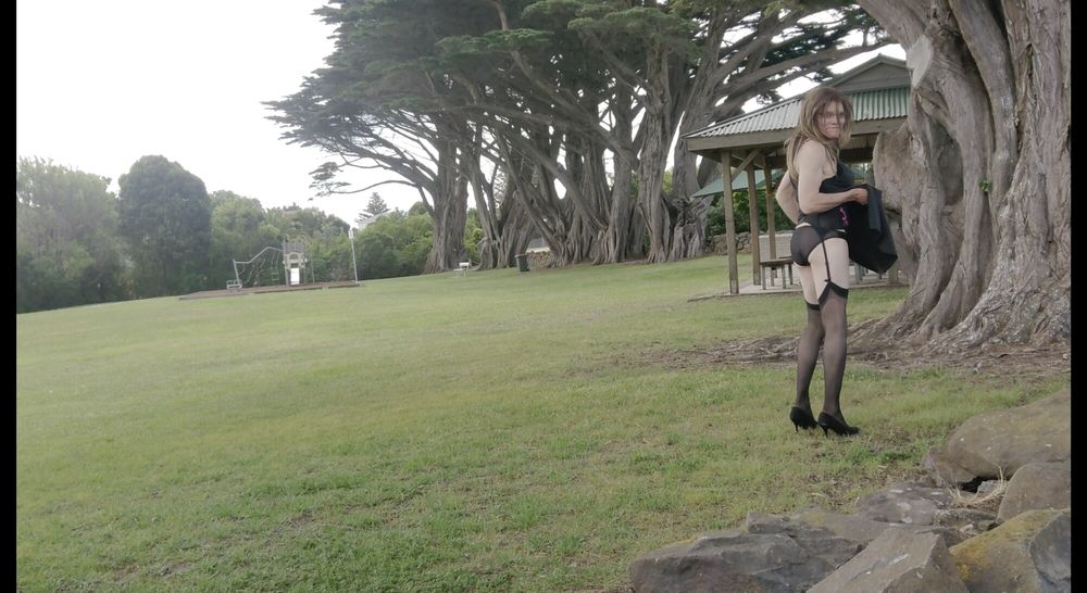 Crossdress Roadtrip- Walk in the Park - Black Dress #26