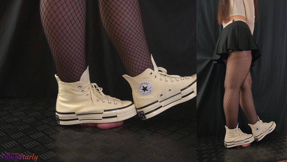 Girlfriend Full Weight Trampling in Platform Converse #10