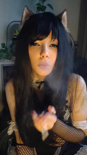 Goth Cat Maid smoking #5