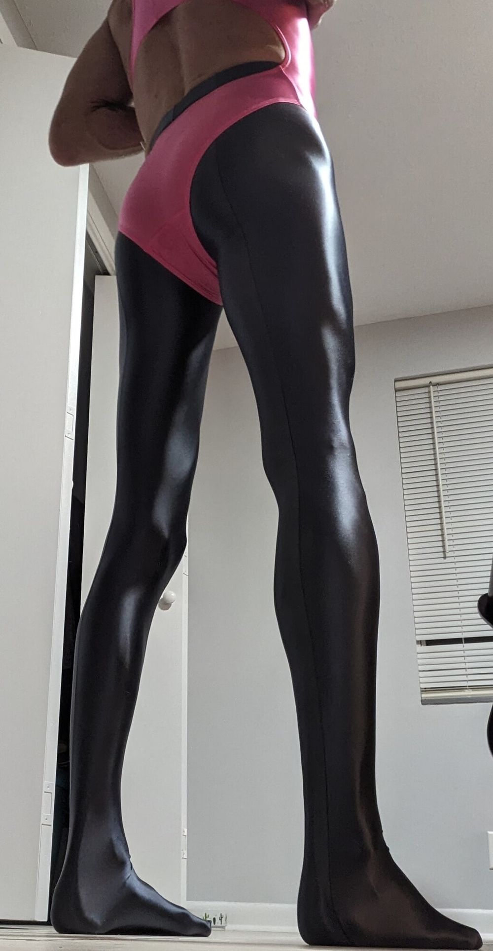 Shiny LeoHex tights one-piece hot pink swimsuit #5