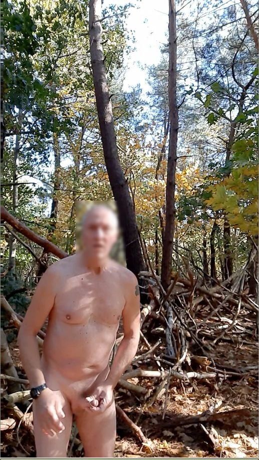 naked jerking in public outdoor woods and get caught #3