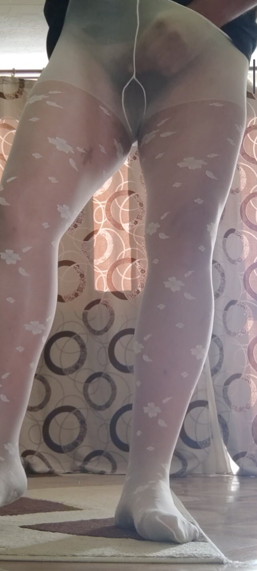 White patterned pantyhose are so sexy  #19