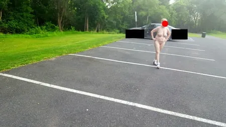 naked parking lot walk         