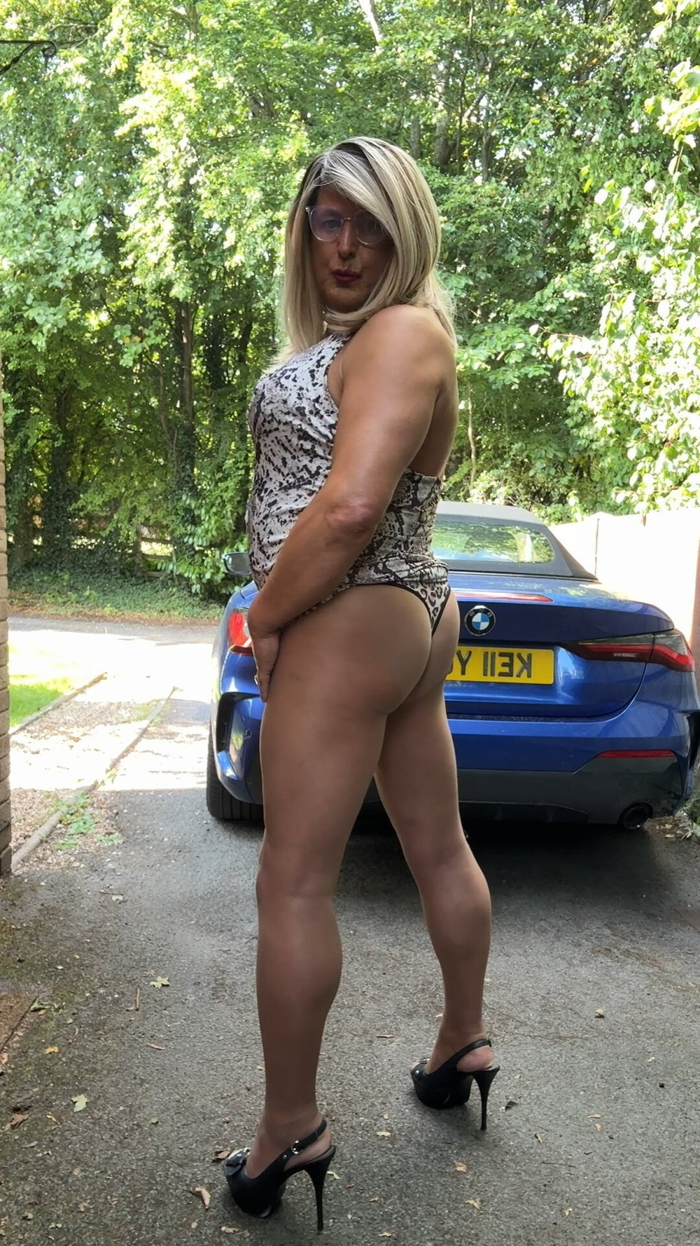 Sexy Crossdresser kellycd2022 in white animal print  #28