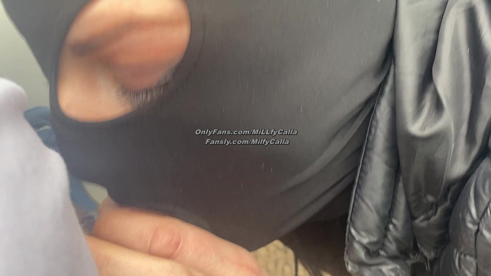 Risky Public Blowjob by the Car – Cum on My Leather Pants  #4