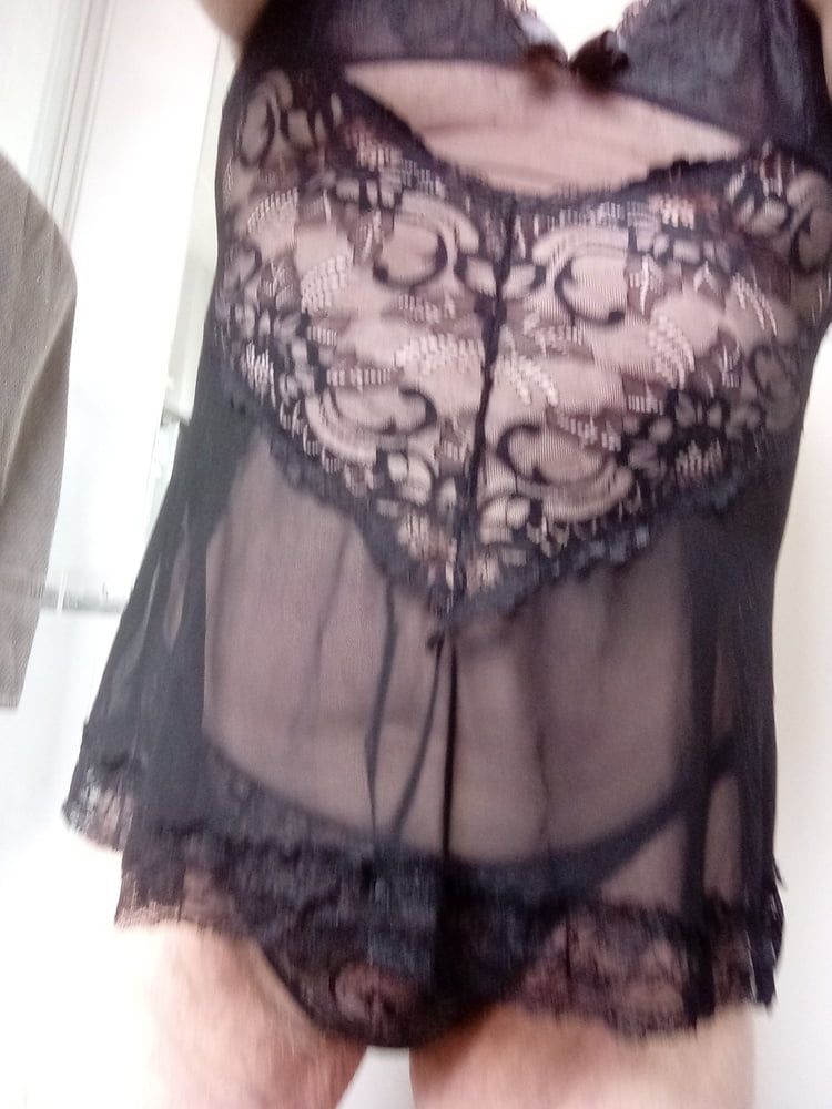Black Lacey panties with a slip and a teddy #13