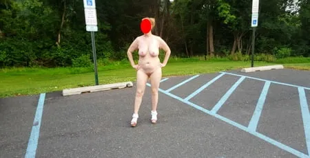 naked parking lot walk         