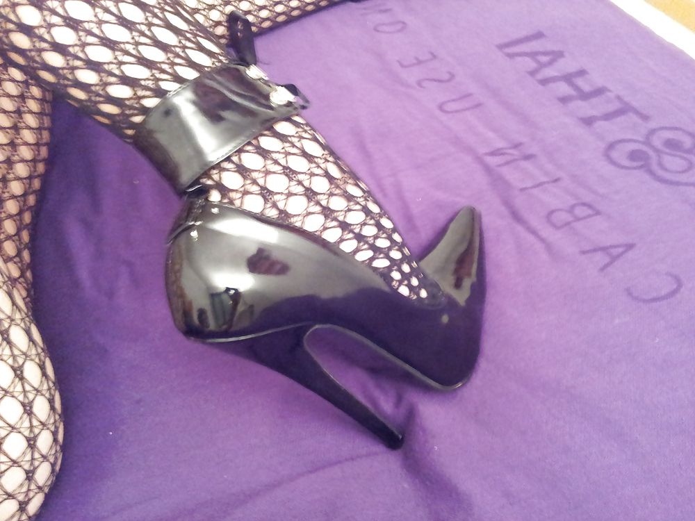 Fishnets and extreme fetish heels #12