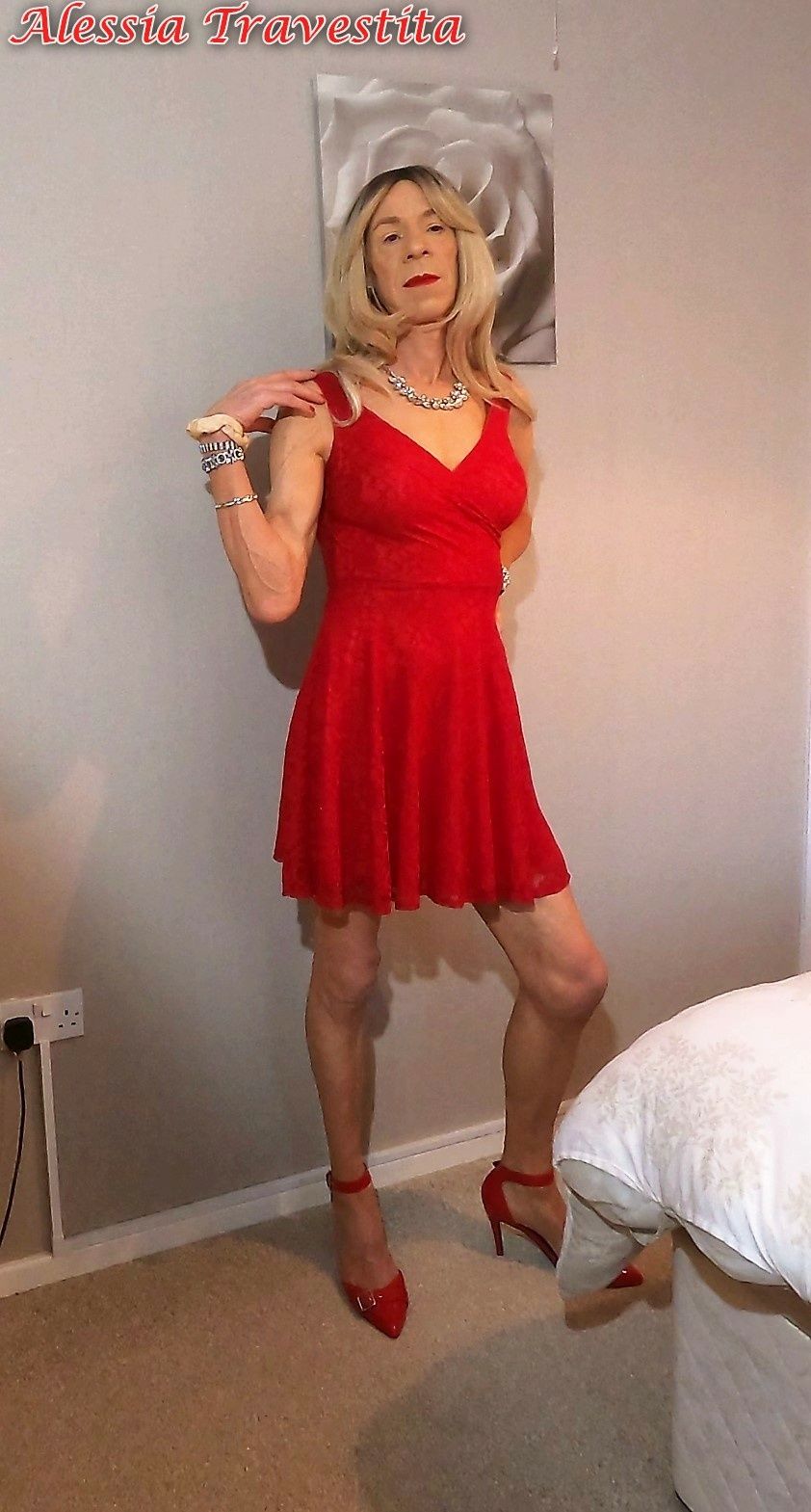 65 Alessia Travestita in Flirty Red Dress #40