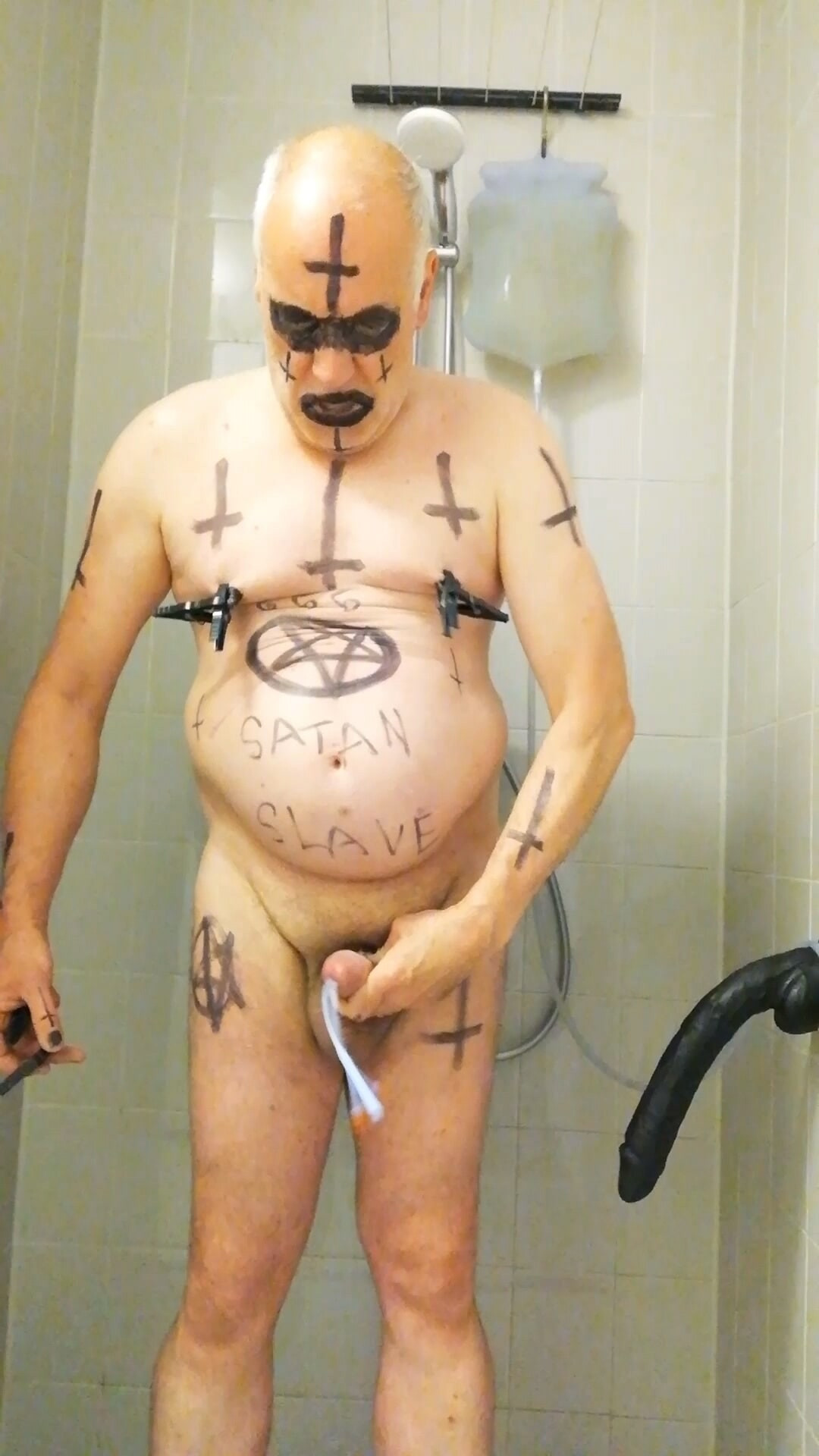 Satan slave is ready for his piss enema treatment Part 3