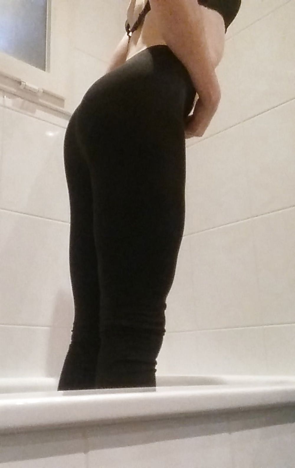 Horny in black leggings #12