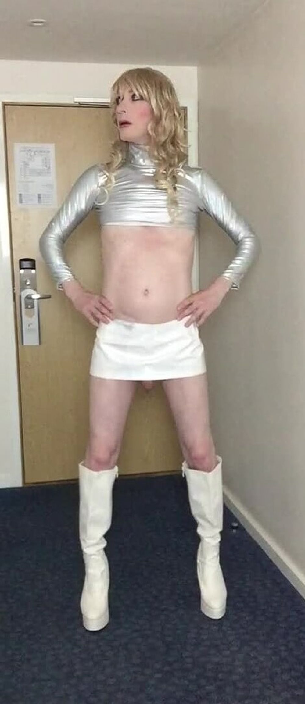 Sissy Sandra Poses In Silver #18