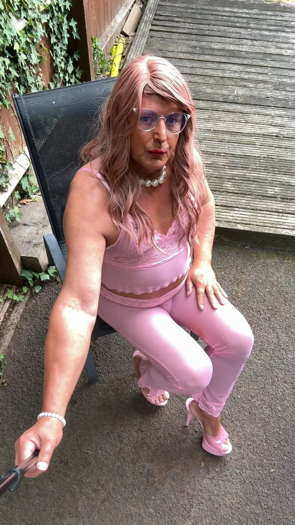 Sexy Crossdresser kellycd2022 in pink outfit and heels  #25