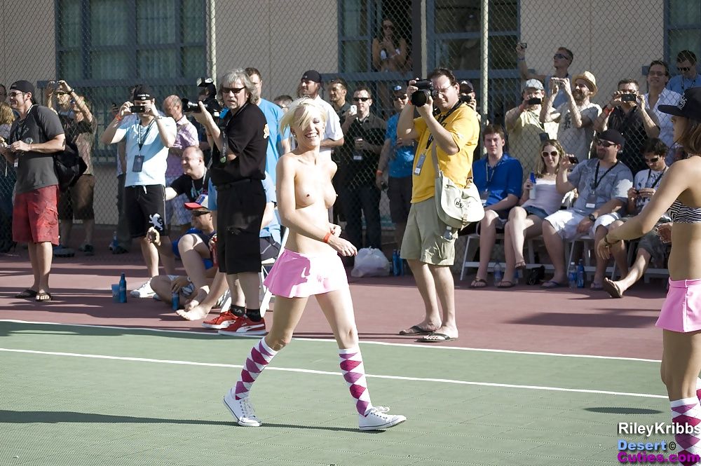 Naked girls playing dodgeball outdoors #46