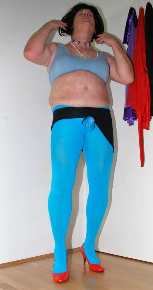 sexy pantyhose blue two #5