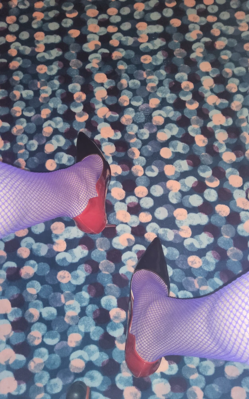 Teasing in My Purple Fishnets #4