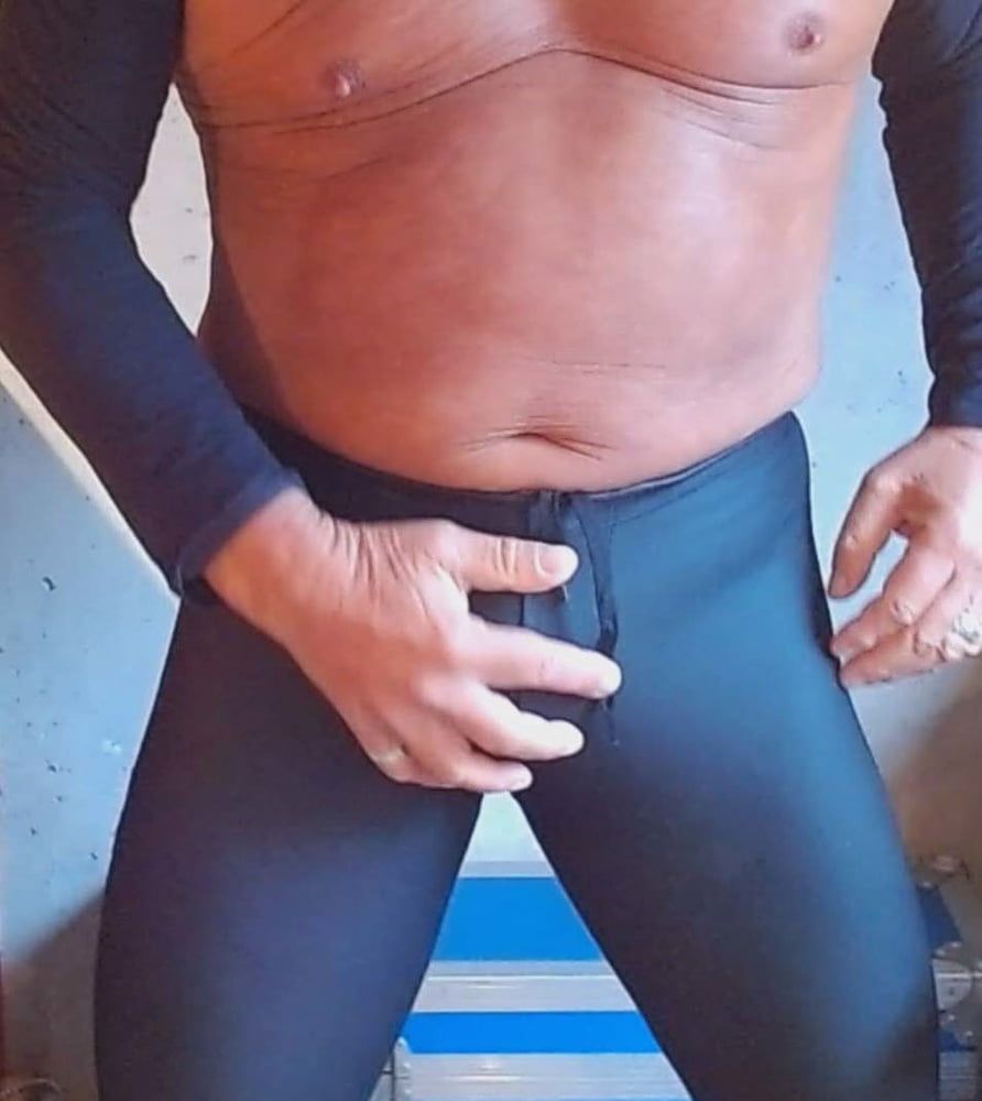 Messy Cum in rubber leggings