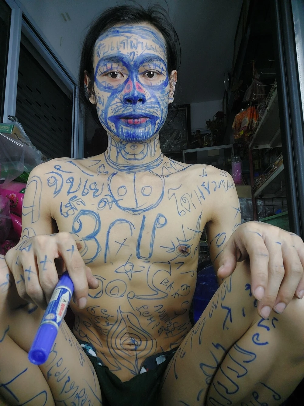 Catch a slave masturbating and get a magic pen to write on y #5