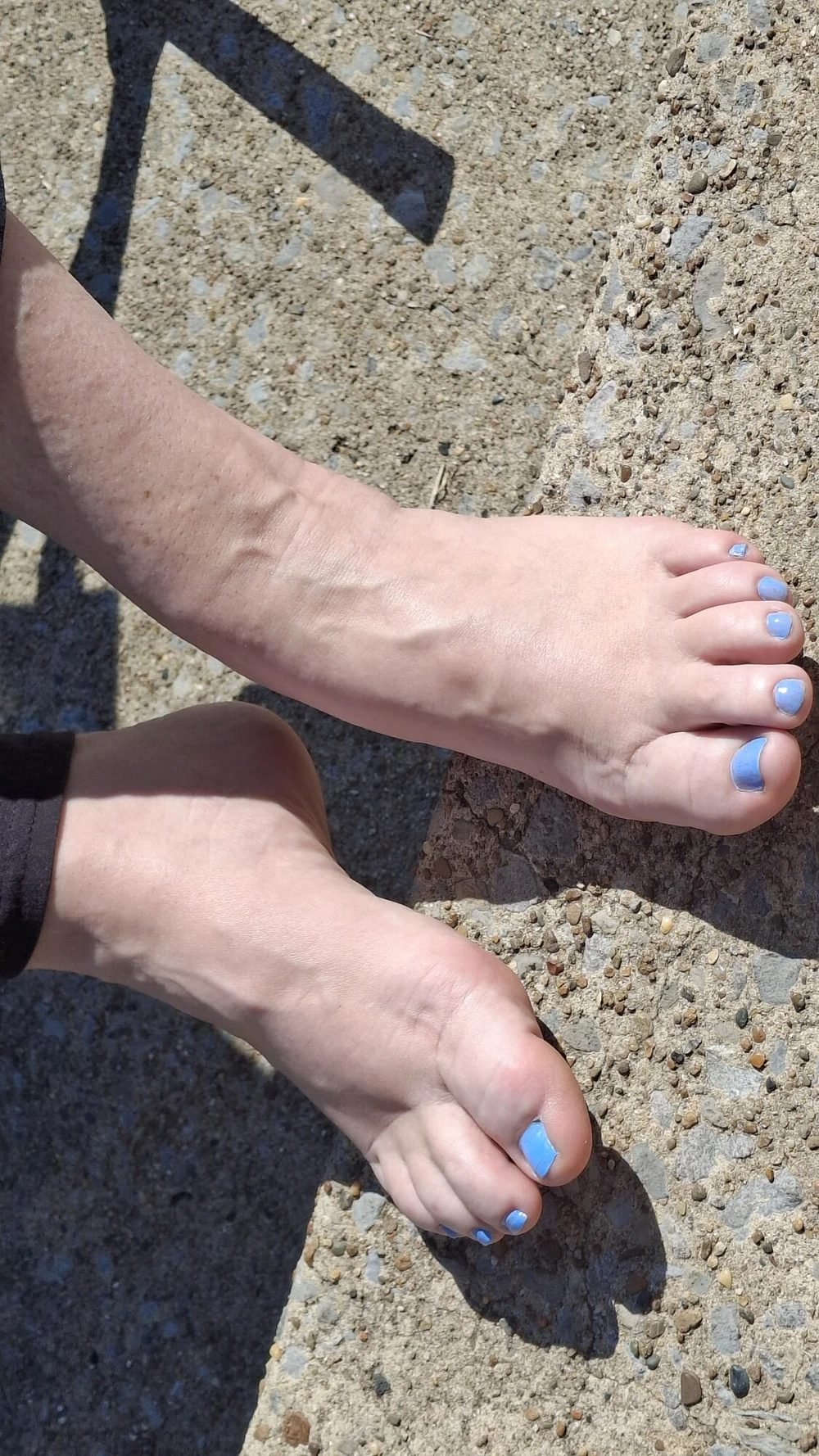 Relaxing outside showing our pedicured and painted toes #4