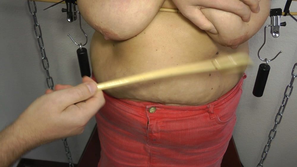 Cane breasts bondage #3