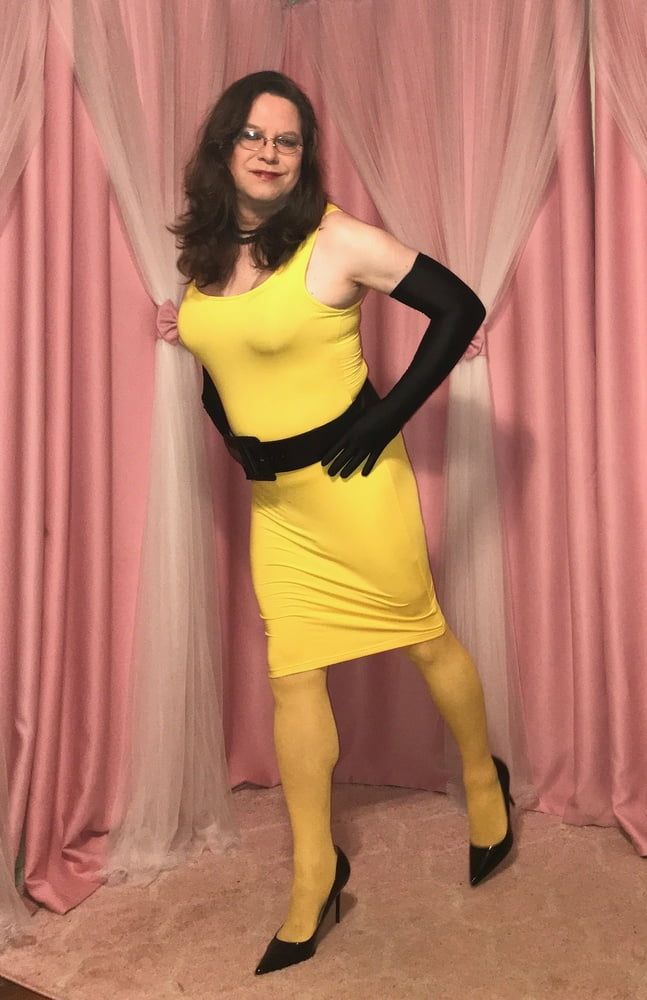 Joanie - Yellow Pencil Dress #19