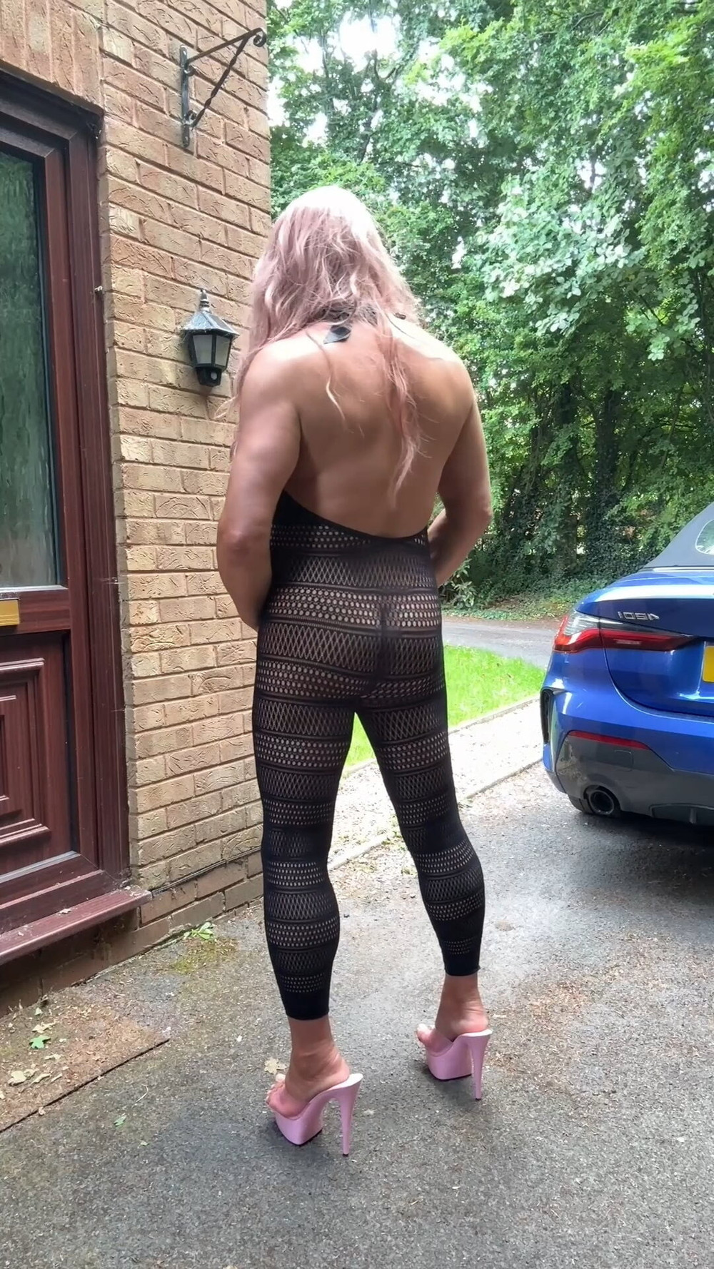 Sexy Crossdresser kellycd2022 in sexy black fishnet catsuit  #19